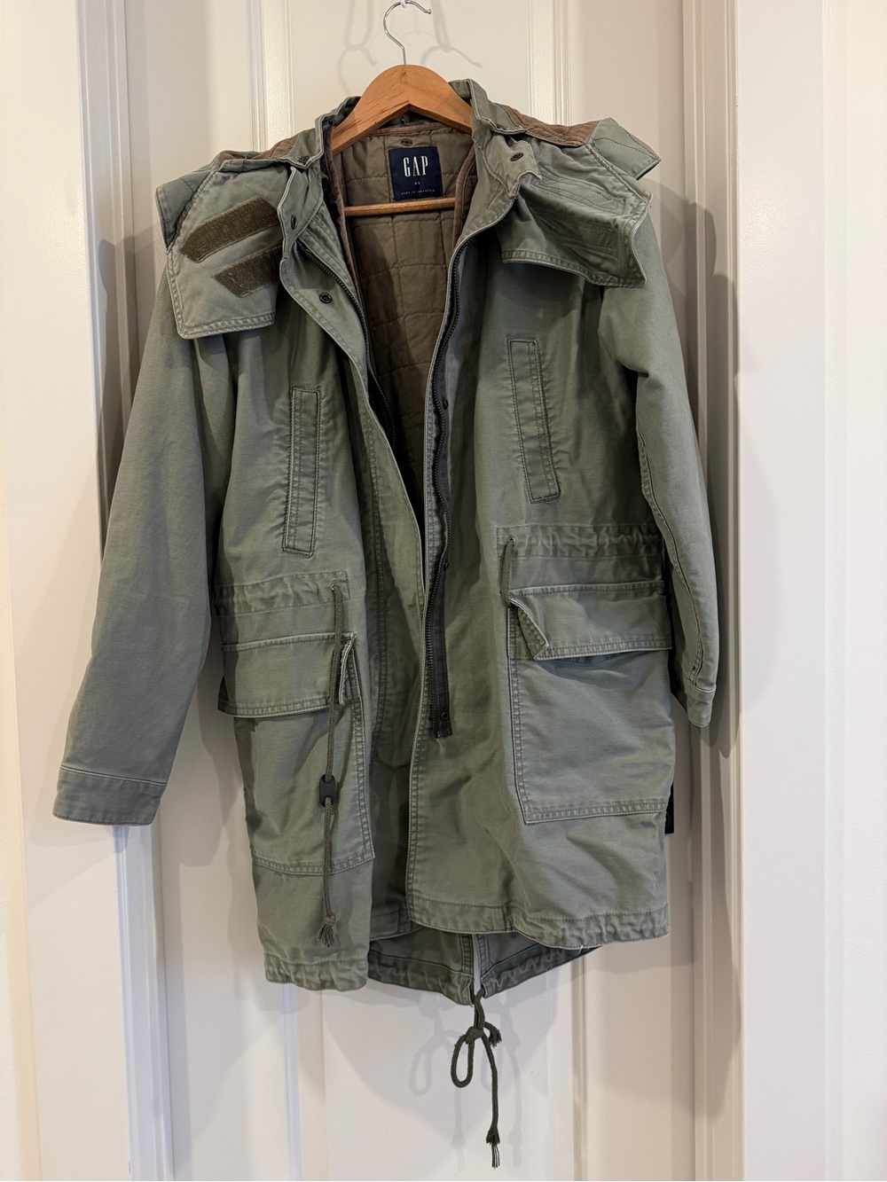 GAP Quilted Olive Green Hooded Parka